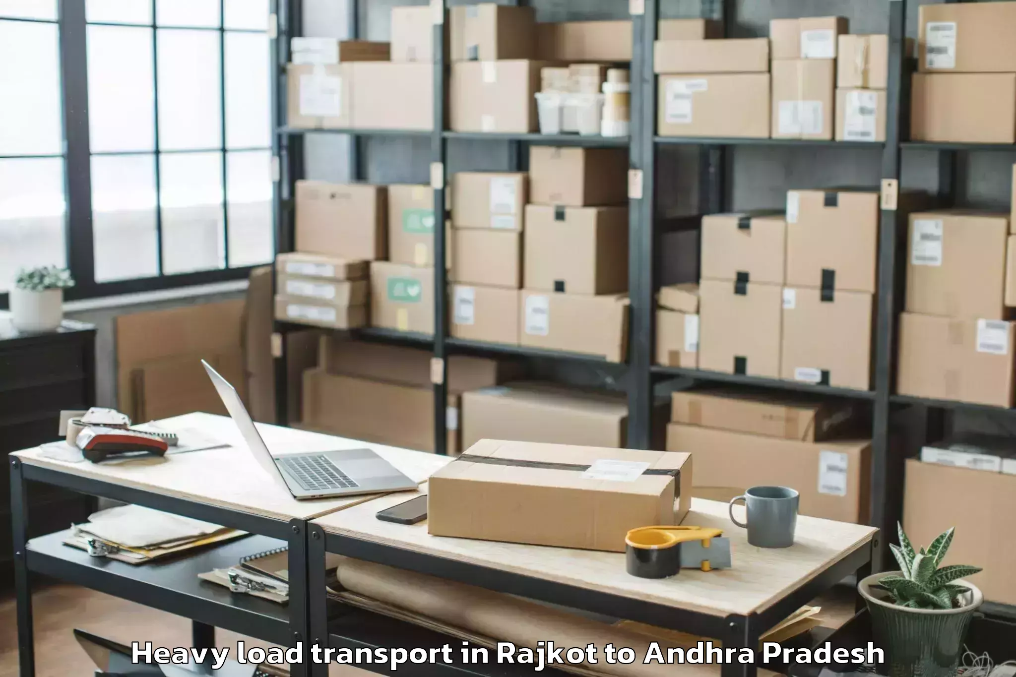 Easy Rajkot to Rambilli Heavy Load Transport Booking